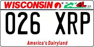 WI license plate 026XRP