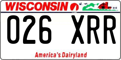 WI license plate 026XRR