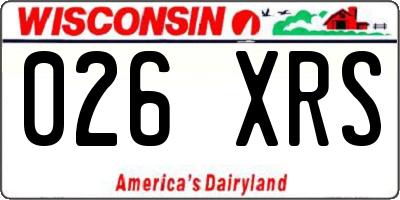WI license plate 026XRS