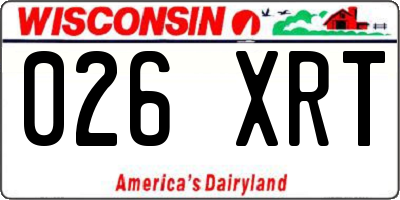 WI license plate 026XRT