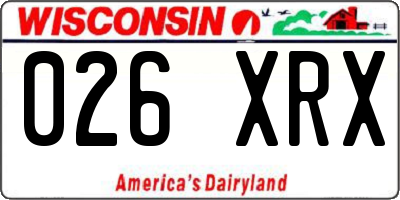 WI license plate 026XRX