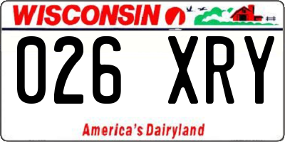 WI license plate 026XRY