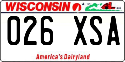 WI license plate 026XSA