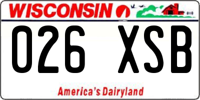 WI license plate 026XSB