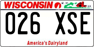 WI license plate 026XSE