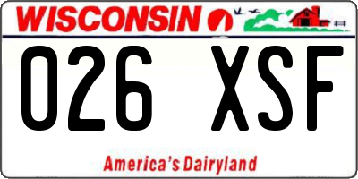 WI license plate 026XSF