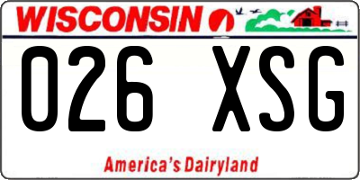 WI license plate 026XSG