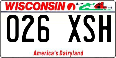 WI license plate 026XSH