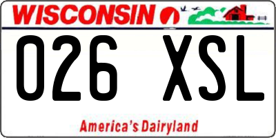 WI license plate 026XSL