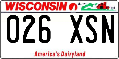 WI license plate 026XSN