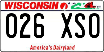WI license plate 026XSO