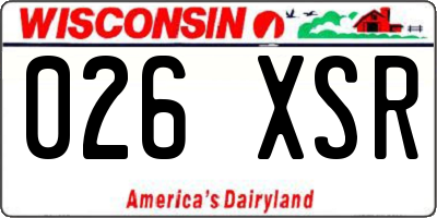 WI license plate 026XSR