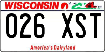 WI license plate 026XST