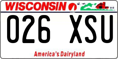 WI license plate 026XSU