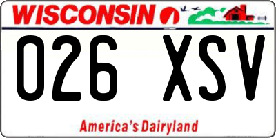 WI license plate 026XSV
