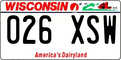 WI license plate 026XSW