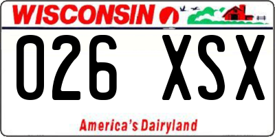 WI license plate 026XSX