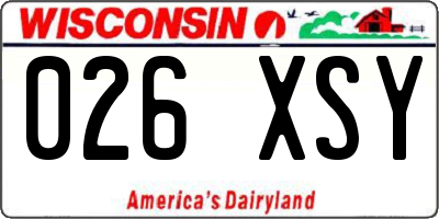 WI license plate 026XSY