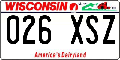 WI license plate 026XSZ