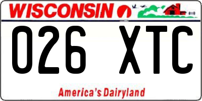 WI license plate 026XTC