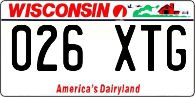 WI license plate 026XTG