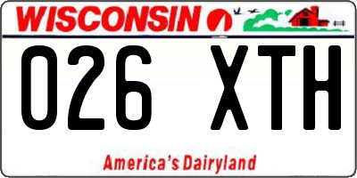 WI license plate 026XTH