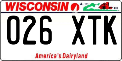 WI license plate 026XTK