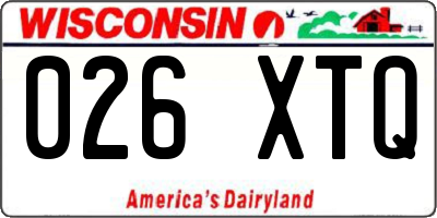 WI license plate 026XTQ