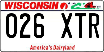 WI license plate 026XTR