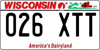 WI license plate 026XTT