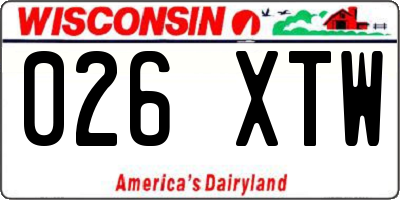 WI license plate 026XTW