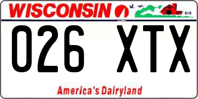 WI license plate 026XTX