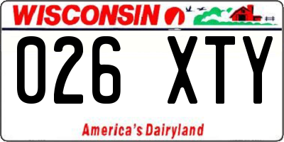 WI license plate 026XTY