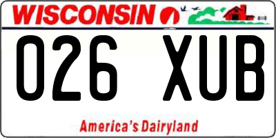 WI license plate 026XUB