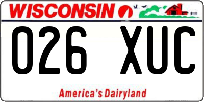 WI license plate 026XUC