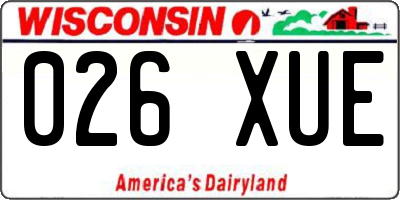 WI license plate 026XUE