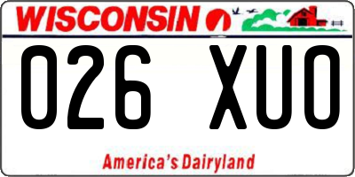 WI license plate 026XUO
