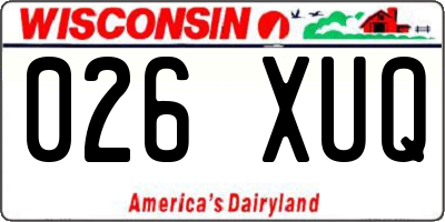 WI license plate 026XUQ
