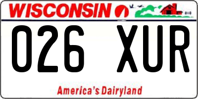 WI license plate 026XUR