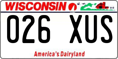 WI license plate 026XUS