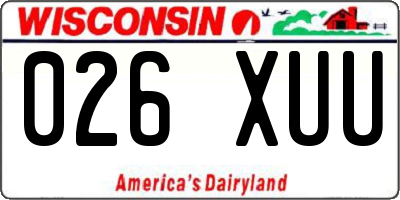 WI license plate 026XUU