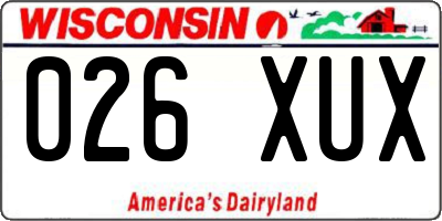 WI license plate 026XUX