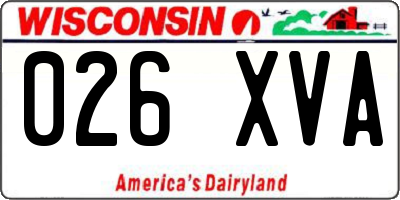 WI license plate 026XVA