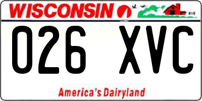 WI license plate 026XVC