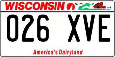 WI license plate 026XVE