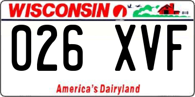 WI license plate 026XVF