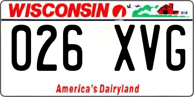 WI license plate 026XVG