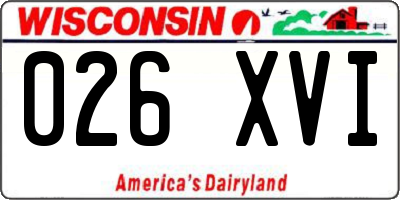 WI license plate 026XVI