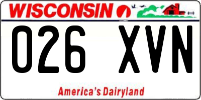 WI license plate 026XVN
