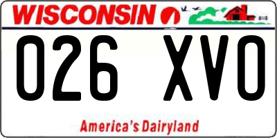 WI license plate 026XVO